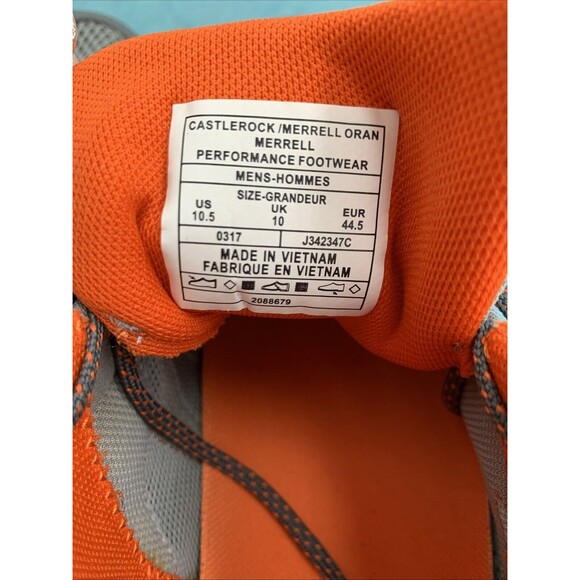MERRELL MEN'S RAPIDBOW ORANGE MESH TRAIL HIKING SHOES Castle Rock 10.5 M - Picture 7 of 12